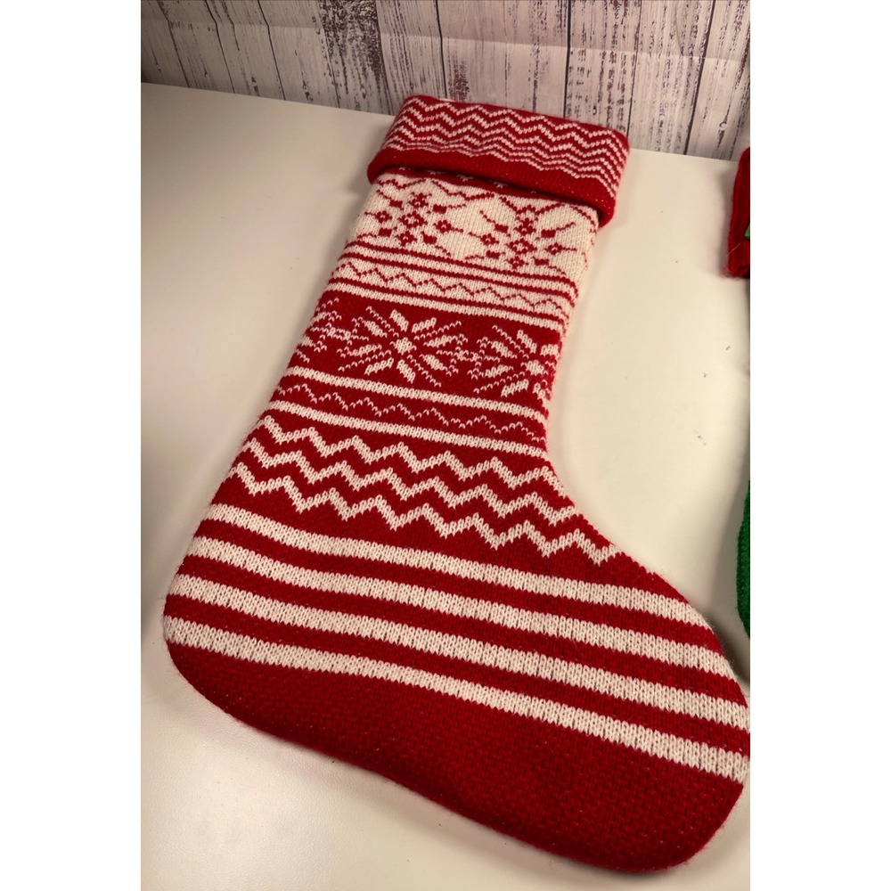 Thick Cotton Knit NORDIC SNOWFLAKE CHRISTMAS STOCKING